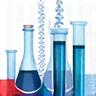 Icon depicting scientific glassware and molecular structures, symbolizing formulation.